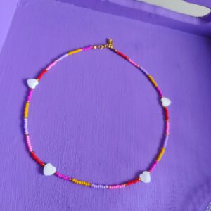 Collar corto corazones